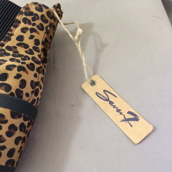 NEW Seven 7 Berlin Ankle Chelsea Boots Leopard Print Chunky Seven7 - Picture 4 of 7